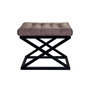 Atelier Del Sofa Pouffe Negro, Marrón. Marco Metal, Tela Poliéster Babyface. Ancho 50cm, Alto 42cm, Profundidad 40cm.